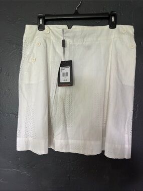 Ben Sherman White Eyelet A-Line Cotton Skirt